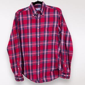 GANT Rugger Small Plaid Flannel‎ Shirt Red Country Twill Bleeker Holiday Western